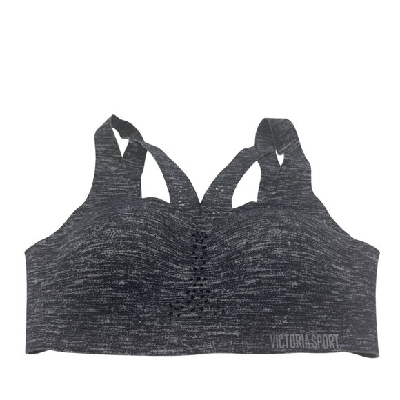 Victoria Sport Front Vent Racerback Sports Bra Medium Support 32C Heather Black - Picture 1 of 7